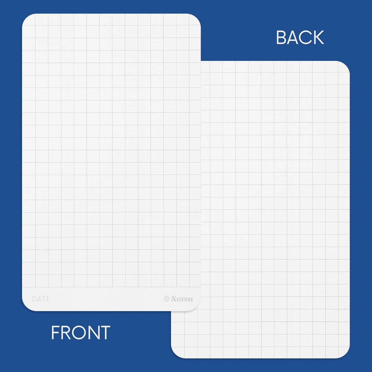 Graph Grid Index Cards 4x6 inch, 40 ct | Thick Graphing Note Cards w/Rounded Corners | Premium Heavy Duty Paper 350 gsm