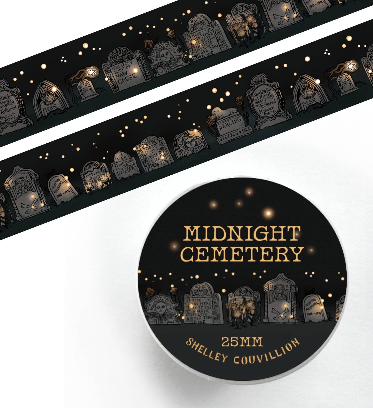 Midnight Cemetery Washi Tape | Gothic Graveyard