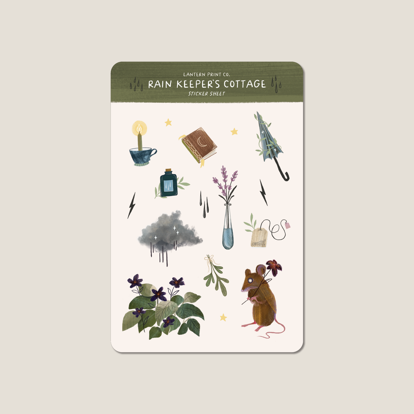 🌧️ The Rainkeeper’s Cottage Clear Sticker Sheet - 4x6 CLEAR matte