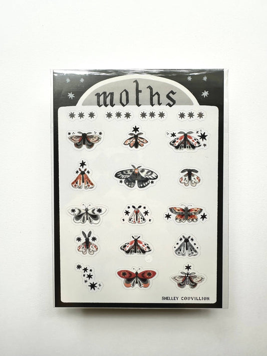 Moths and Stars Sticker Sheet