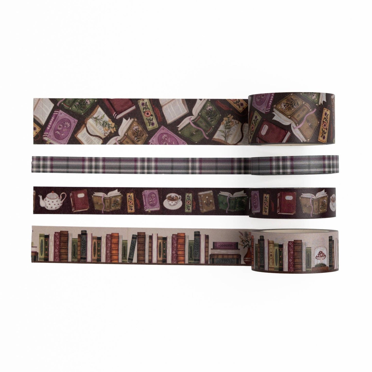 Bookshelf Washi Tape Set – 4 Rolls
