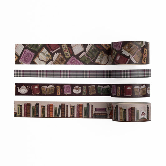 Bookshelf Washi Tape Set – 4 Rolls