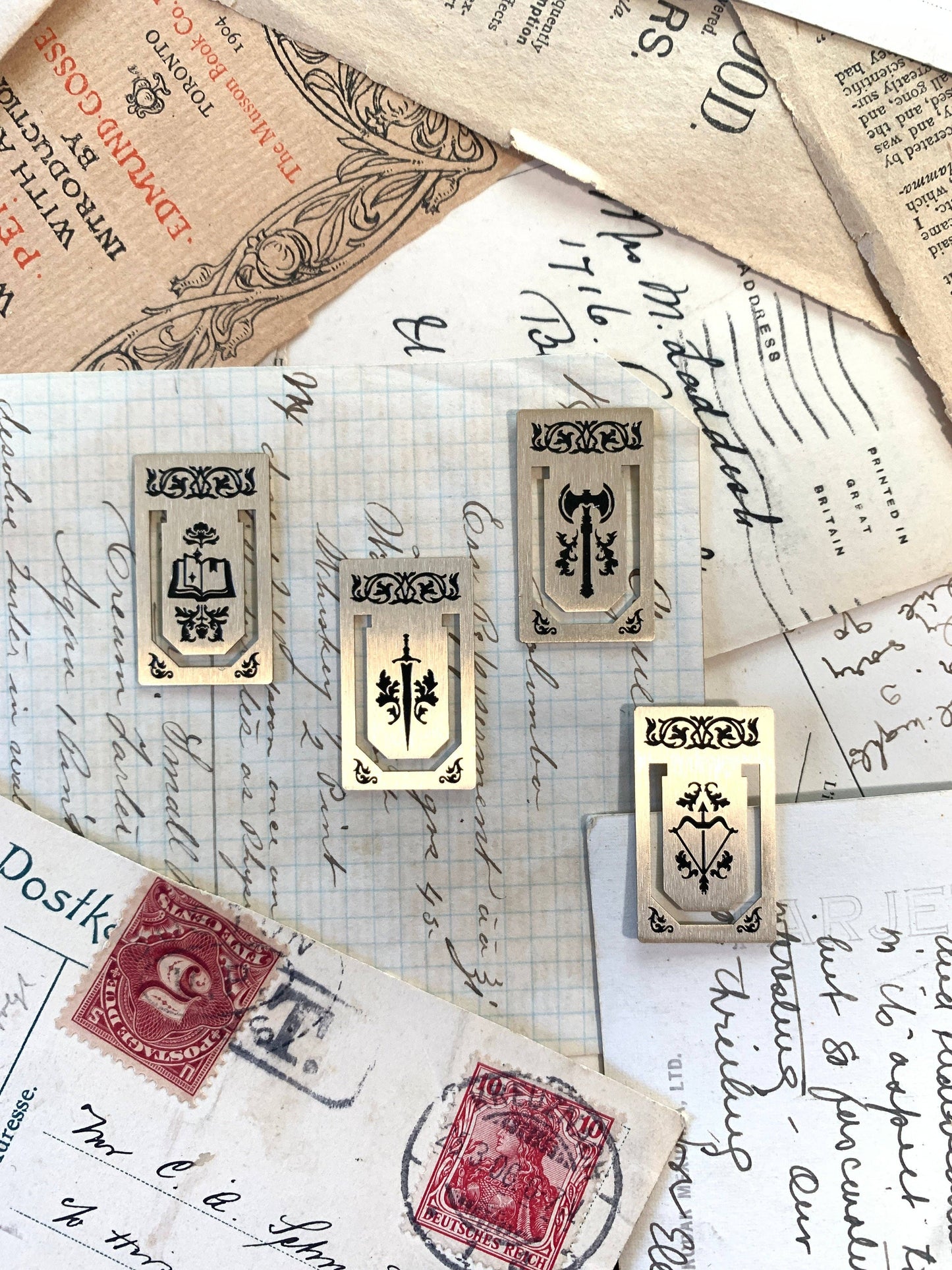 Mini Brass Page Markers – Set of 4