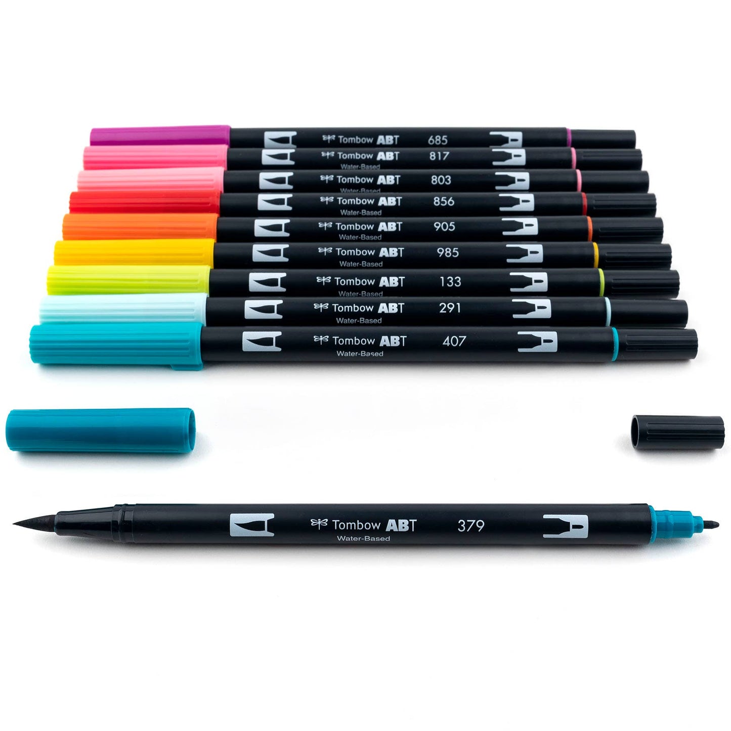 Tombow Dual Brush Pen, Tropical ,10-Pack +Free Fudenosuke