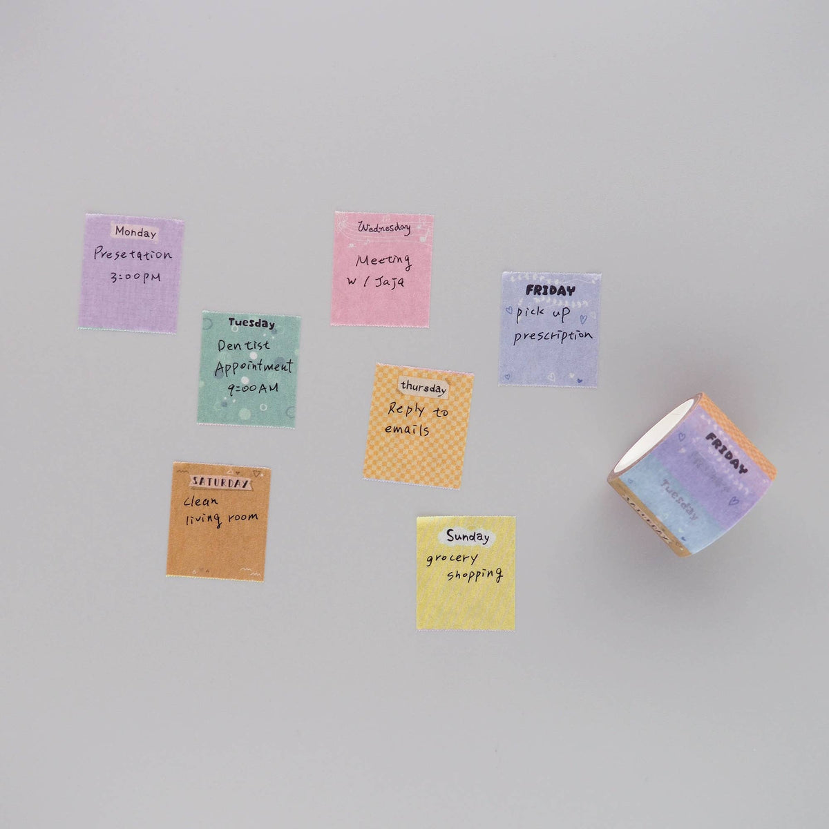 Colorful Days of the Week Washi Tape