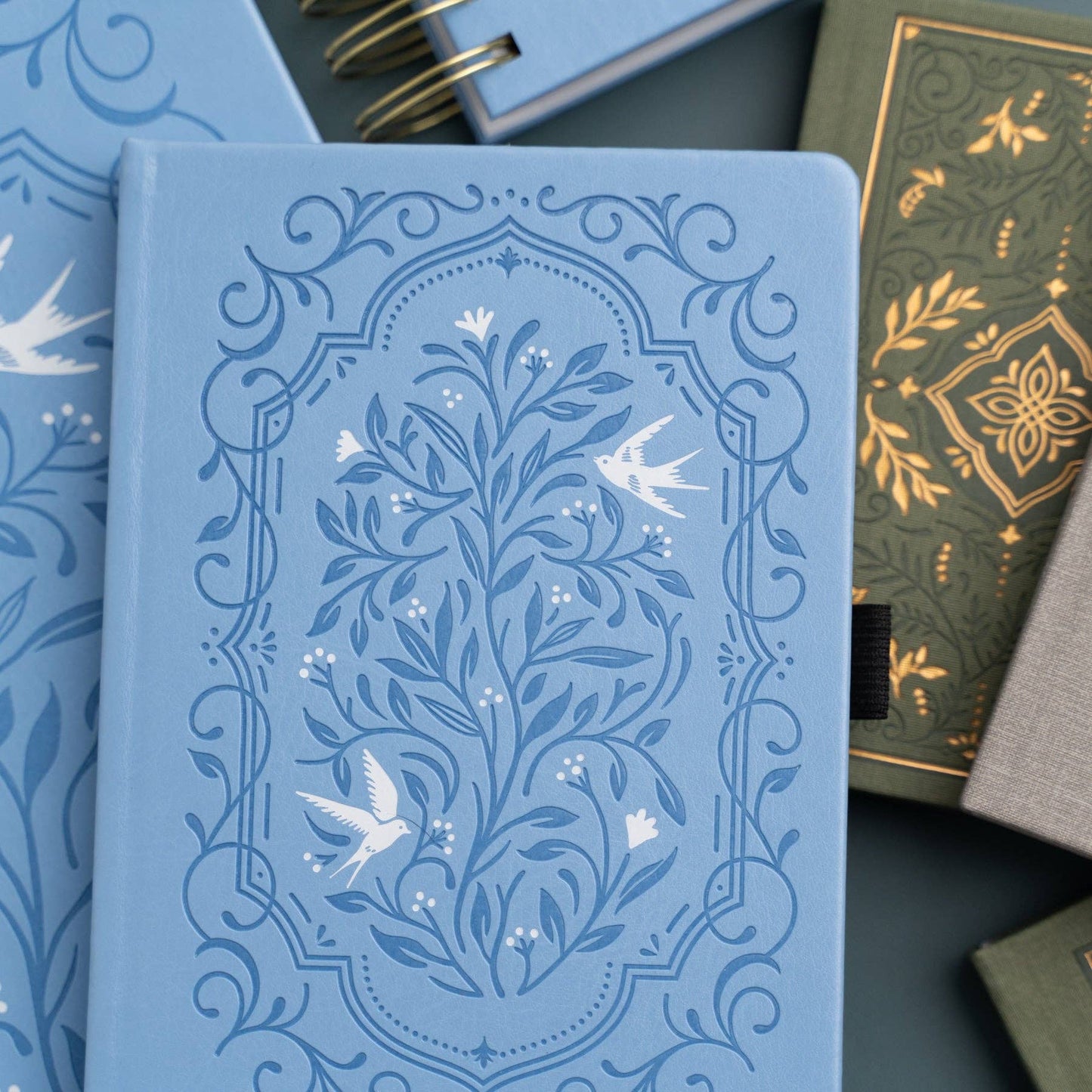 Songbird In Blue Dot Grid Notebook - A5