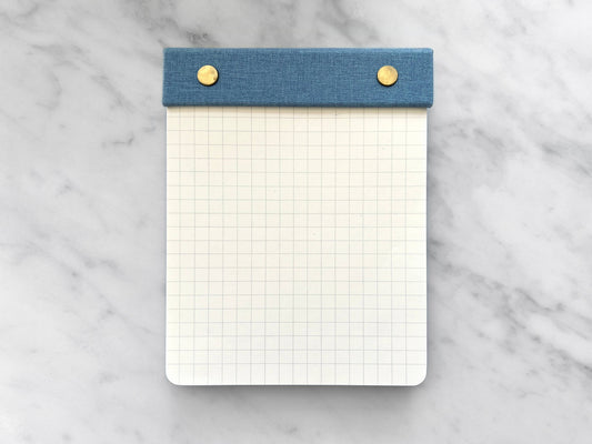 Grid Notepad with Brass Screw Binding