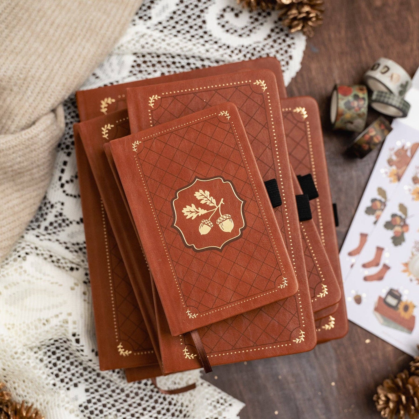 B6 Acorns Dot Grid Notebook