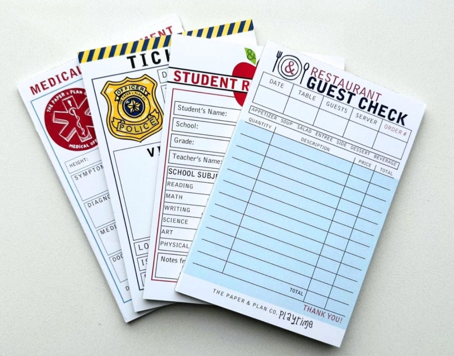 Kids Playtime Pads™ -  Police, Waiter, Teacher, & Doctor