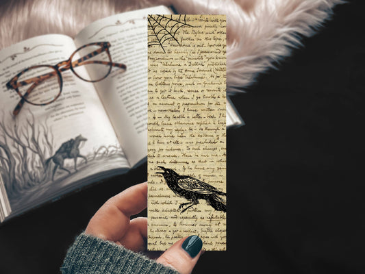 Halloween Raven Book Page Bookmark