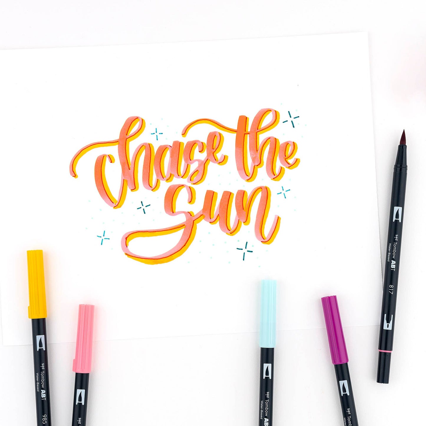 Tombow Dual Brush Pen, Tropical ,10-Pack +Free Fudenosuke