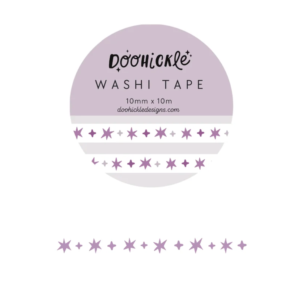 Purple Wonky Stars Washi Tape
