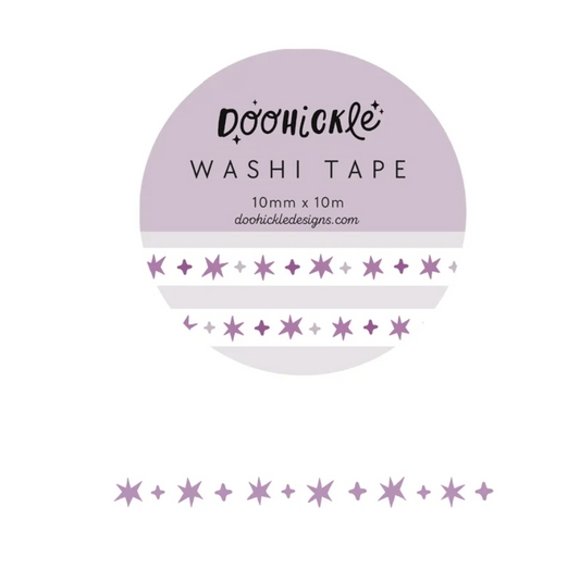 Purple Wonky Stars Washi Tape