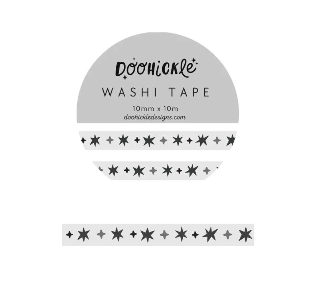 Grey Wonky Stars Washi Tape