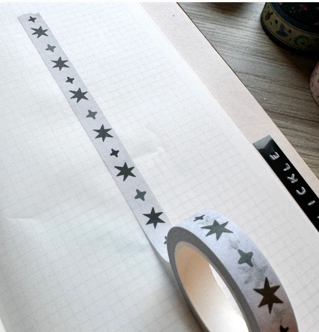 Grey Wonky Stars Washi Tape