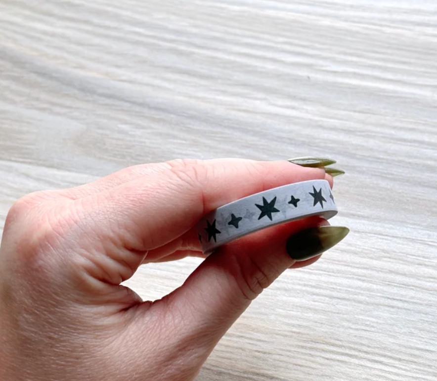 Grey Wonky Stars Washi Tape