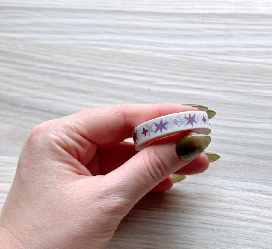 Purple Wonky Stars Washi Tape