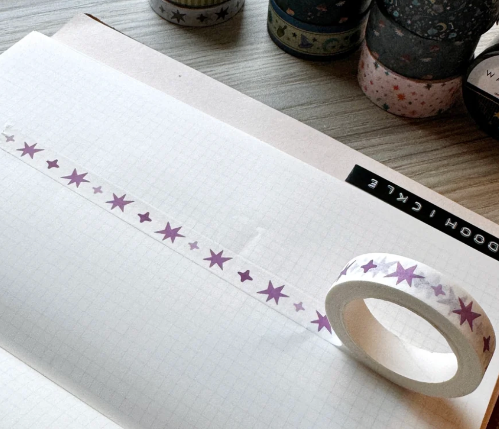 Purple Wonky Stars Washi Tape