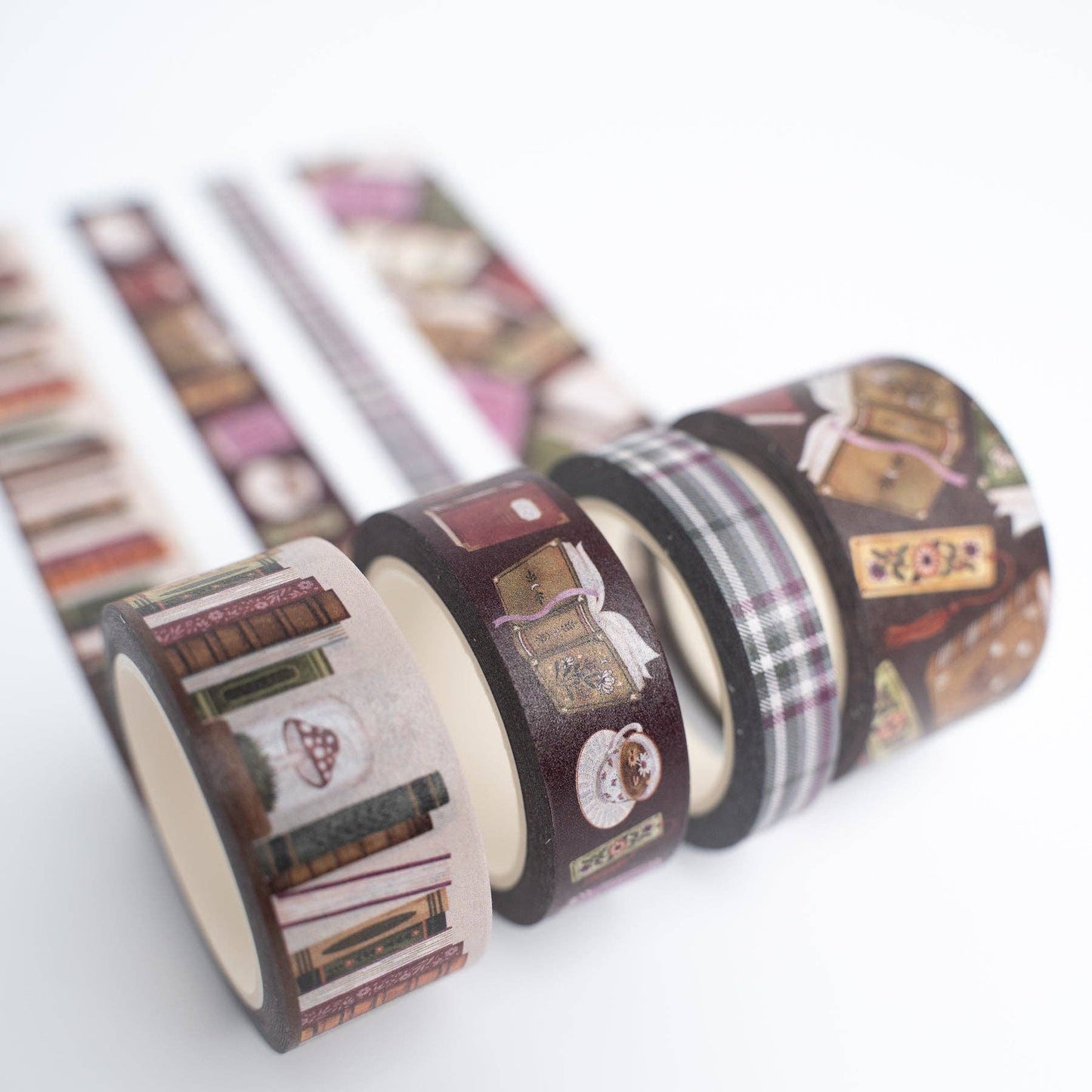 Bookshelf Washi Tape Set – 4 Rolls