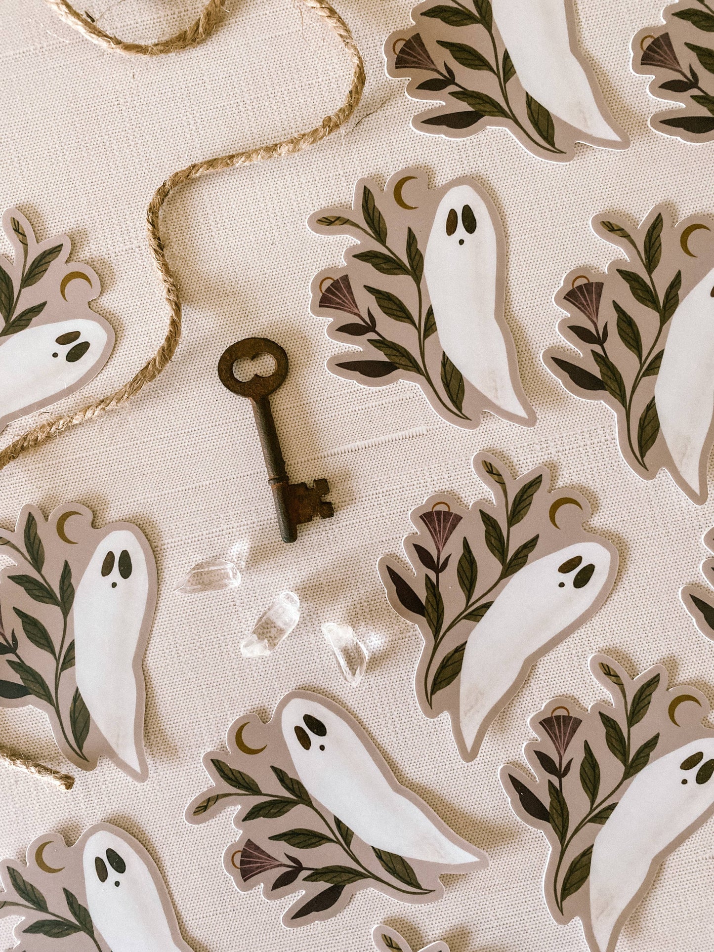 Ghost Moonflower Vinyl Sticker - 3" Matte
