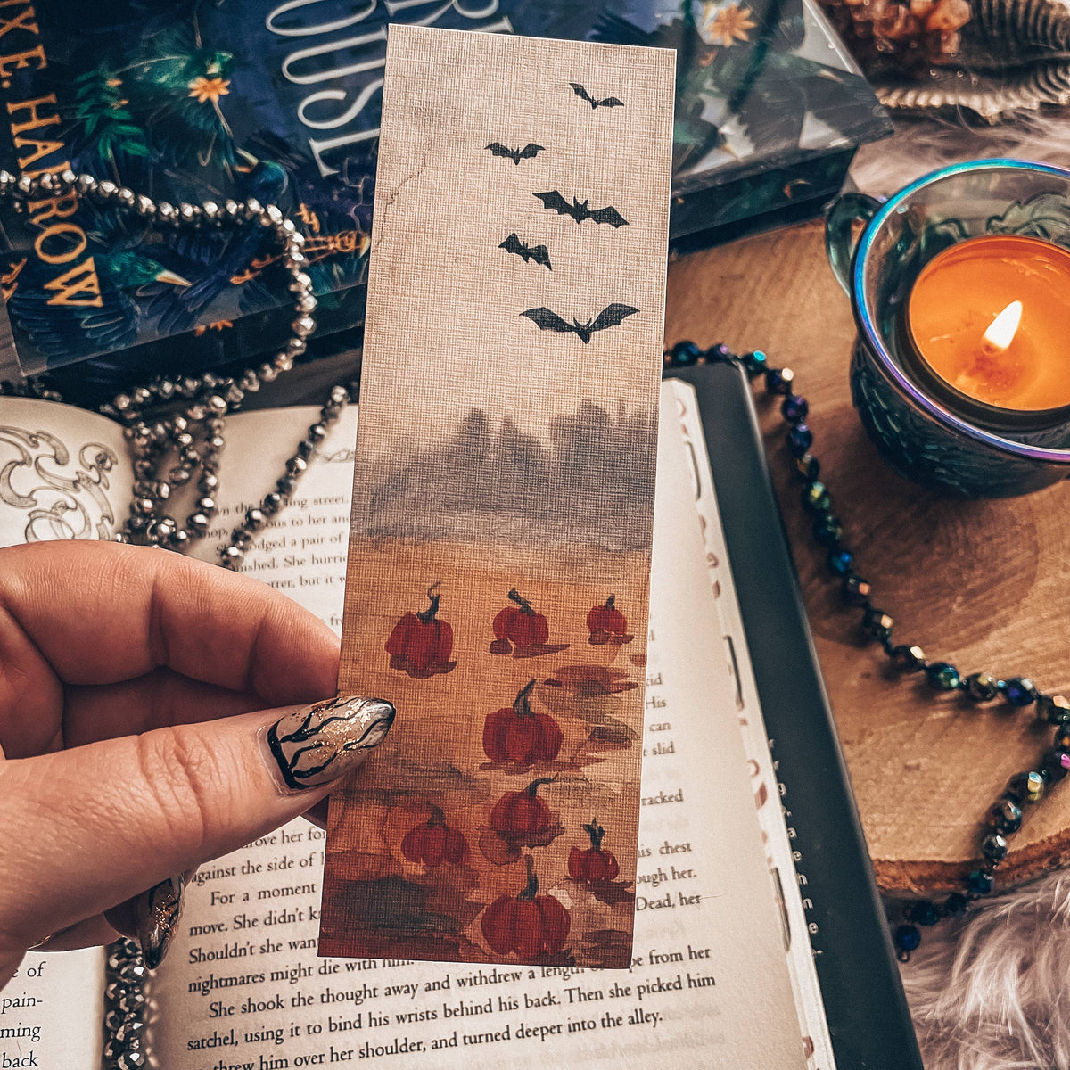 Bats & Pumpkin Patch Fall Bookmark