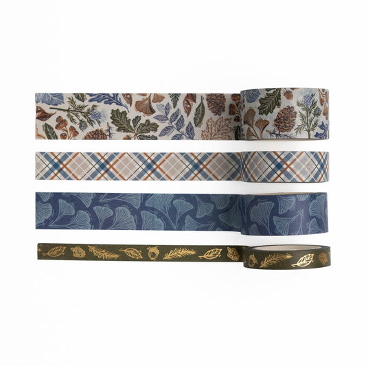 🌲 Forest Impressions Washi Tape Set – 4 Rolls