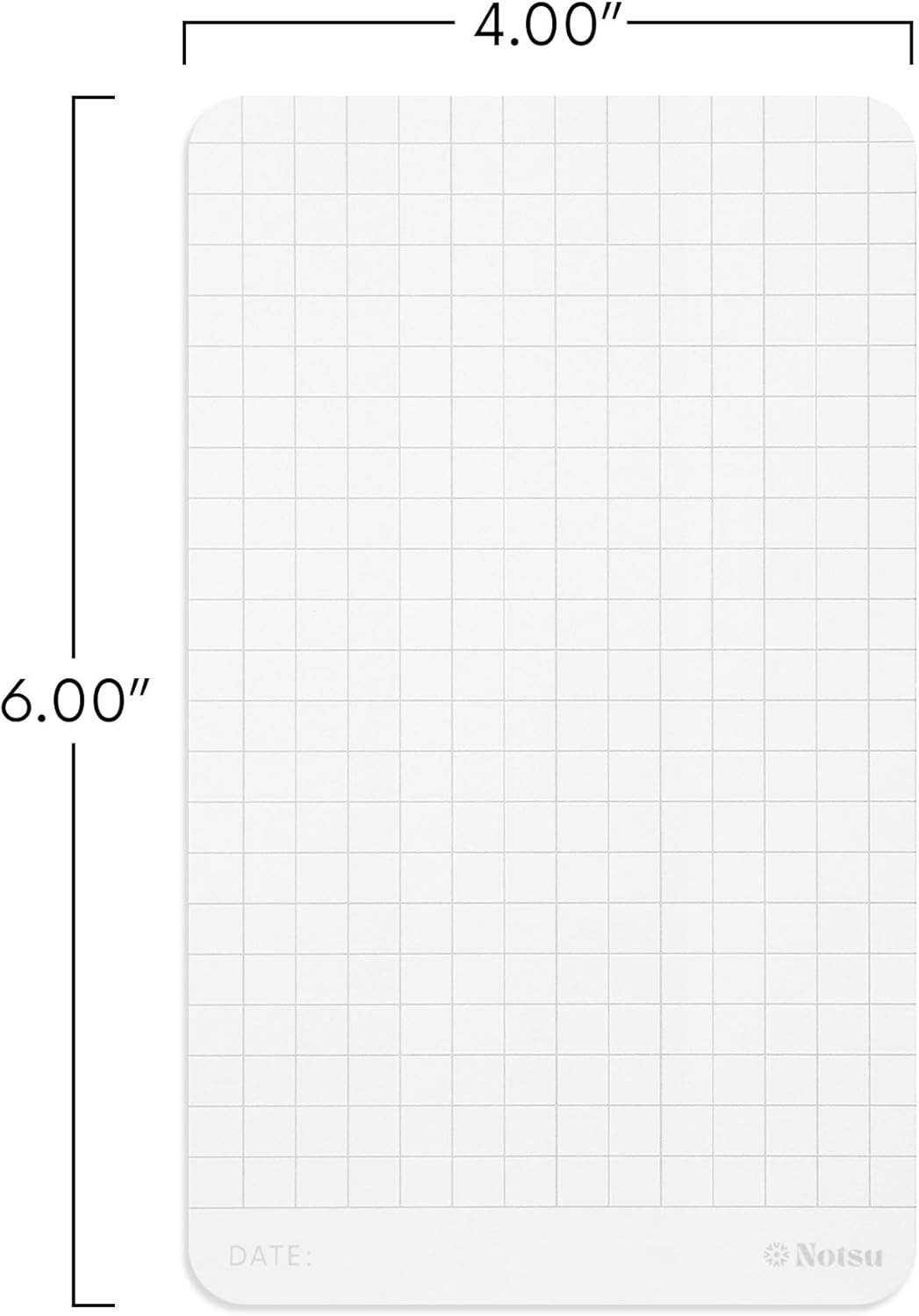 Graph Grid Index Cards 4x6 inch, 40 ct | Thick Graphing Note Cards w/Rounded Corners | Premium Heavy Duty Paper 350 gsm