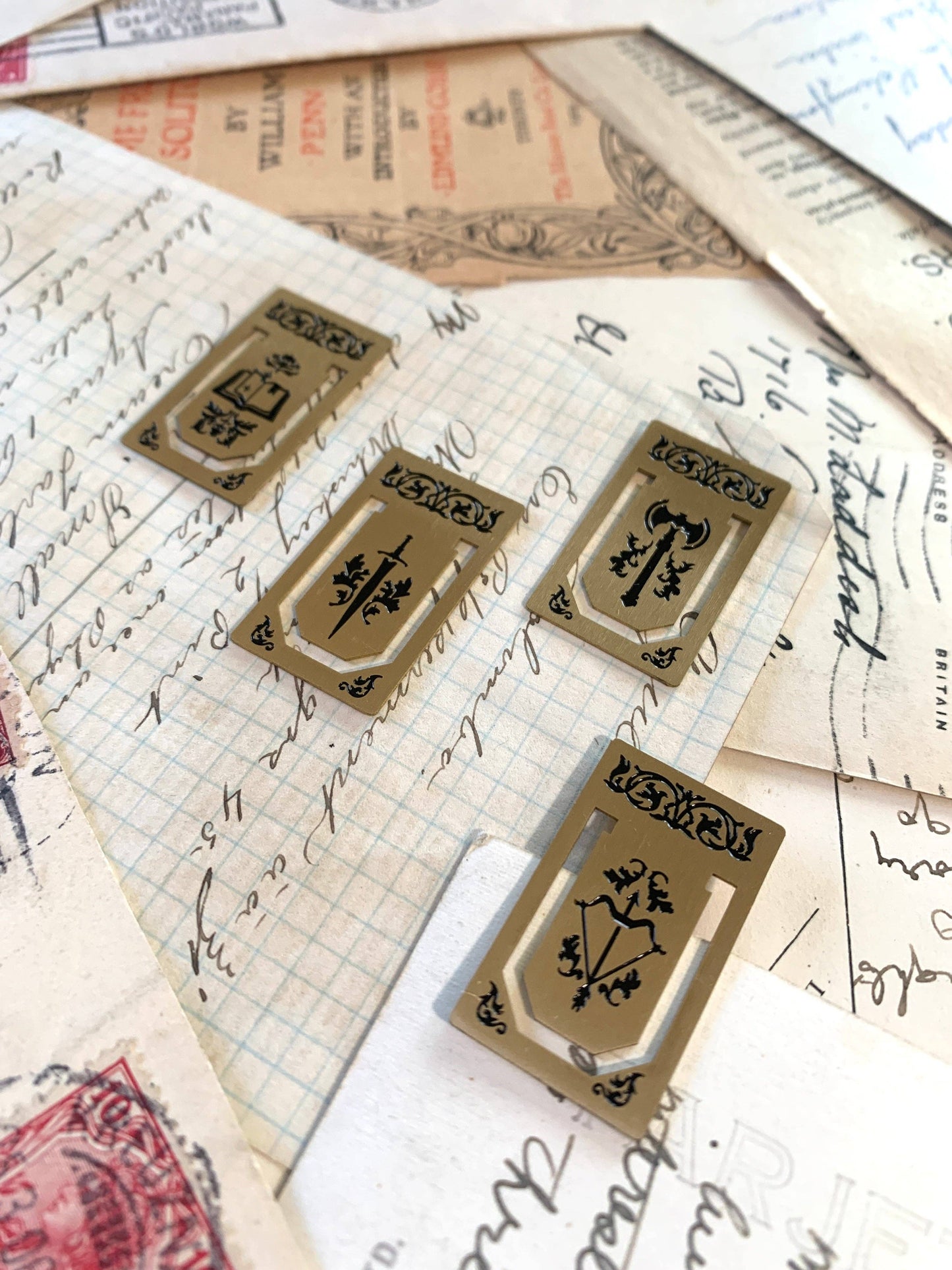 Mini Brass Page Markers – Set of 4