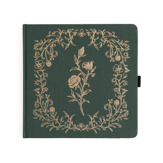 Antique Floral Notebook - 8x8 Dot Grid