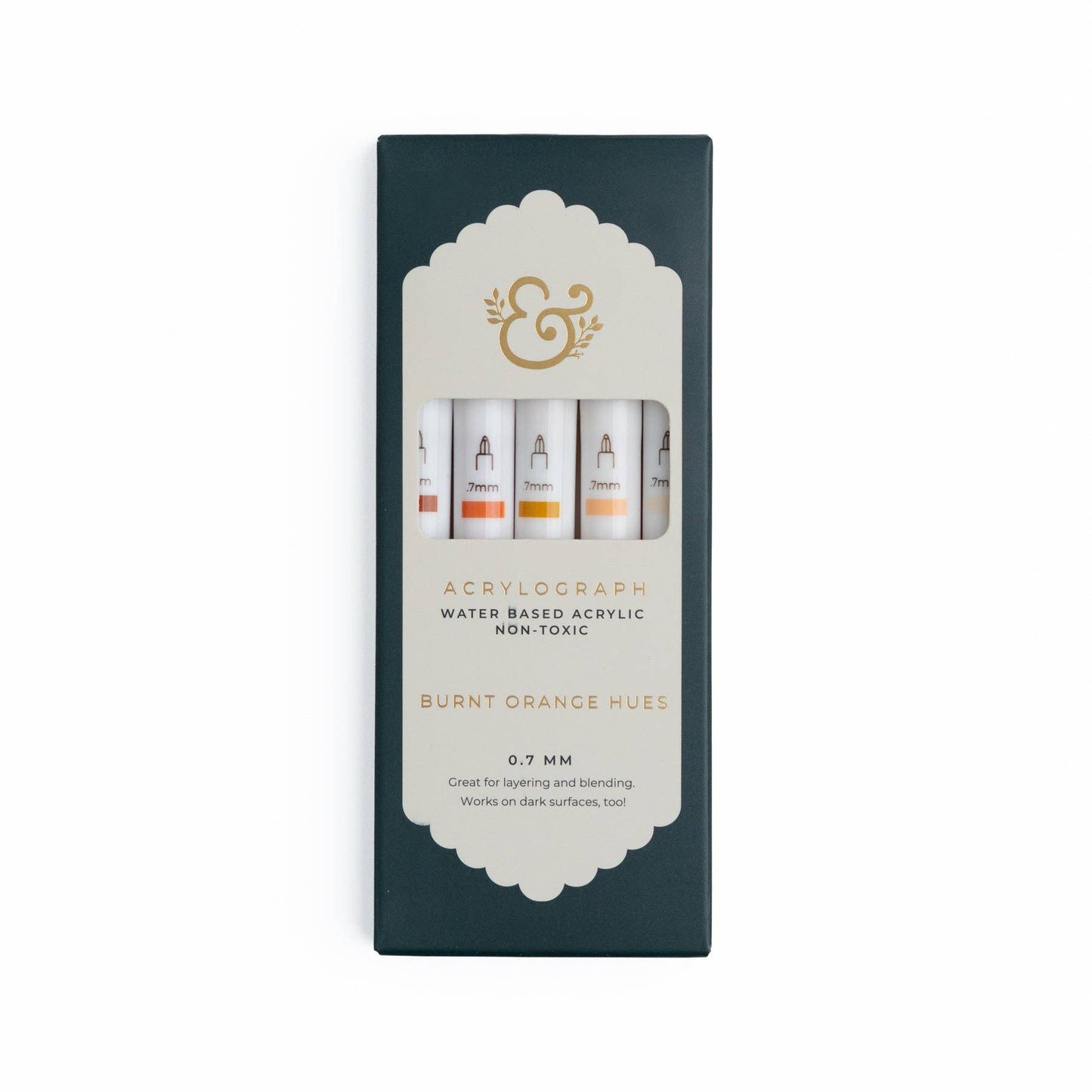 Burnt Orange Hues Sets of 5: Calliograph