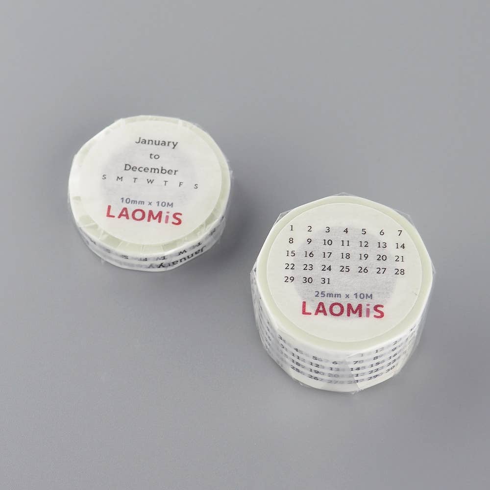 Mini Monthly Calendar Washi Tape Set