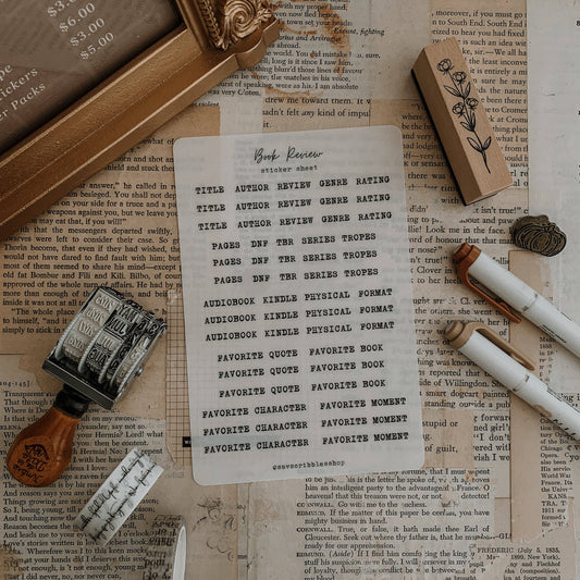 Book Review Sticker Sheet