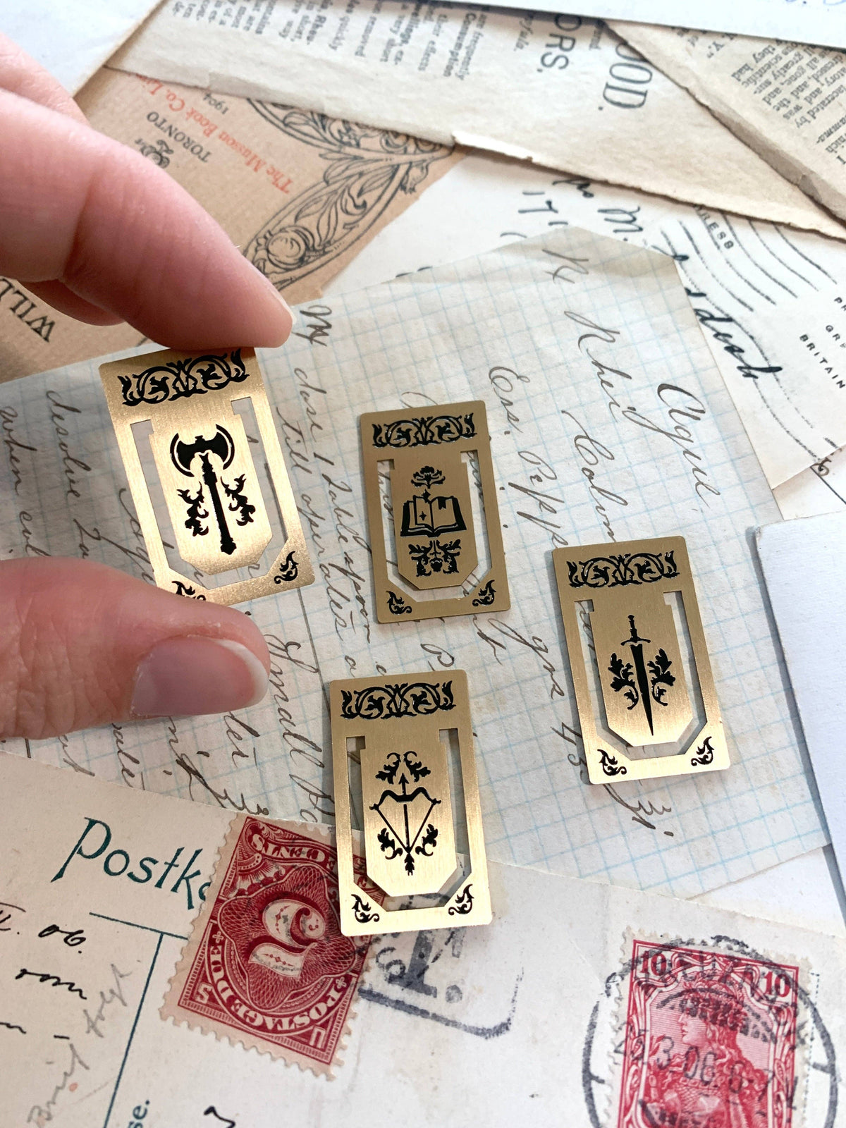 Mini Brass Page Markers – Set of 4