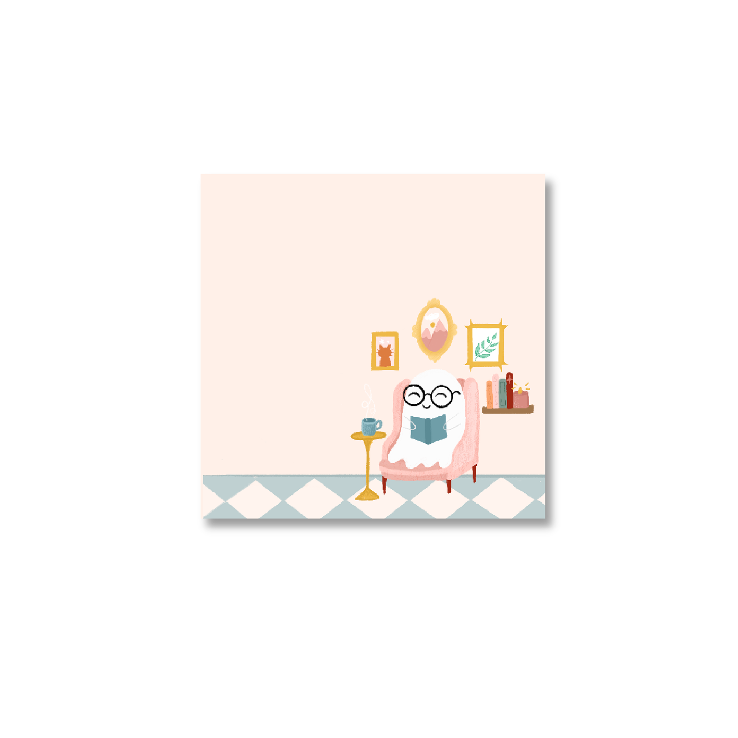 Rupert the Reading Ghostie Bookish Sticky Note Pad