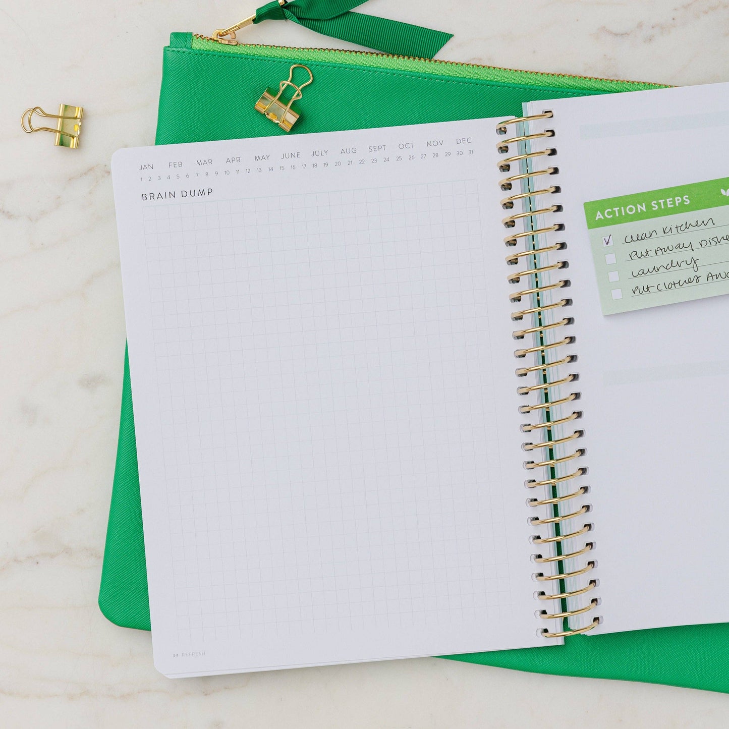 Refresh Brain Dump Journal | Gold Stripes