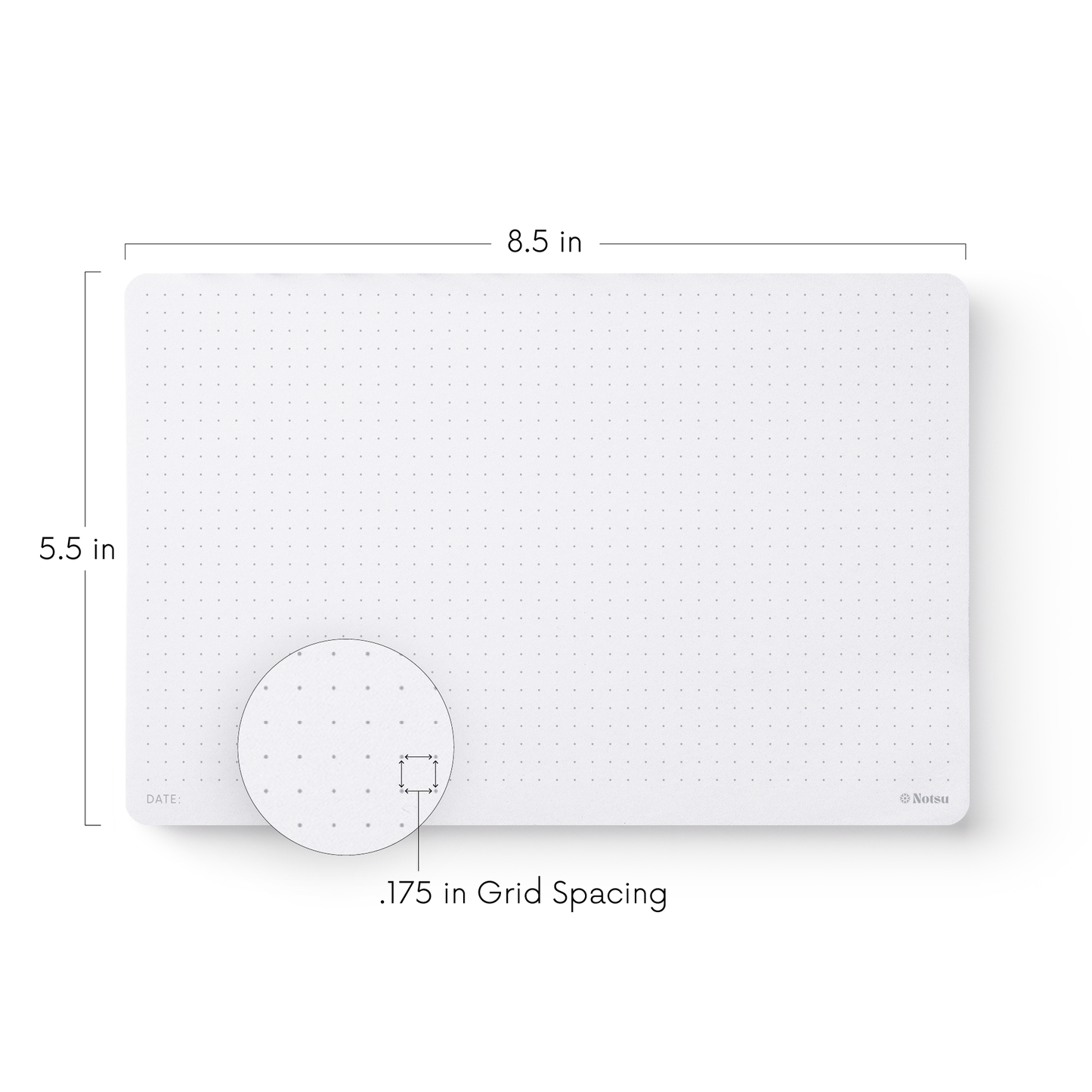 Dot Grid Desk Notepad 2 Pack | Minimalist Dotted Memo Pads: 8.5" x 5.5"