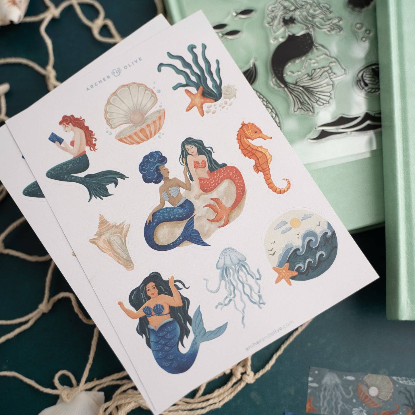 Vintage Mermaid Stickers