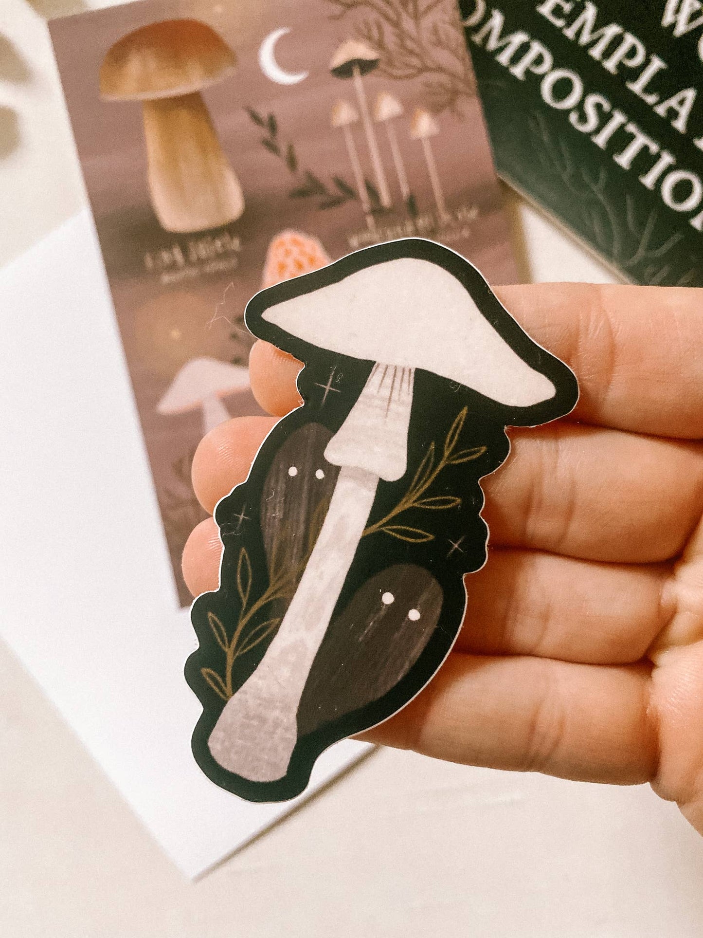 Destroying Angel Mushroom & Ghosts Vinyl Sticker