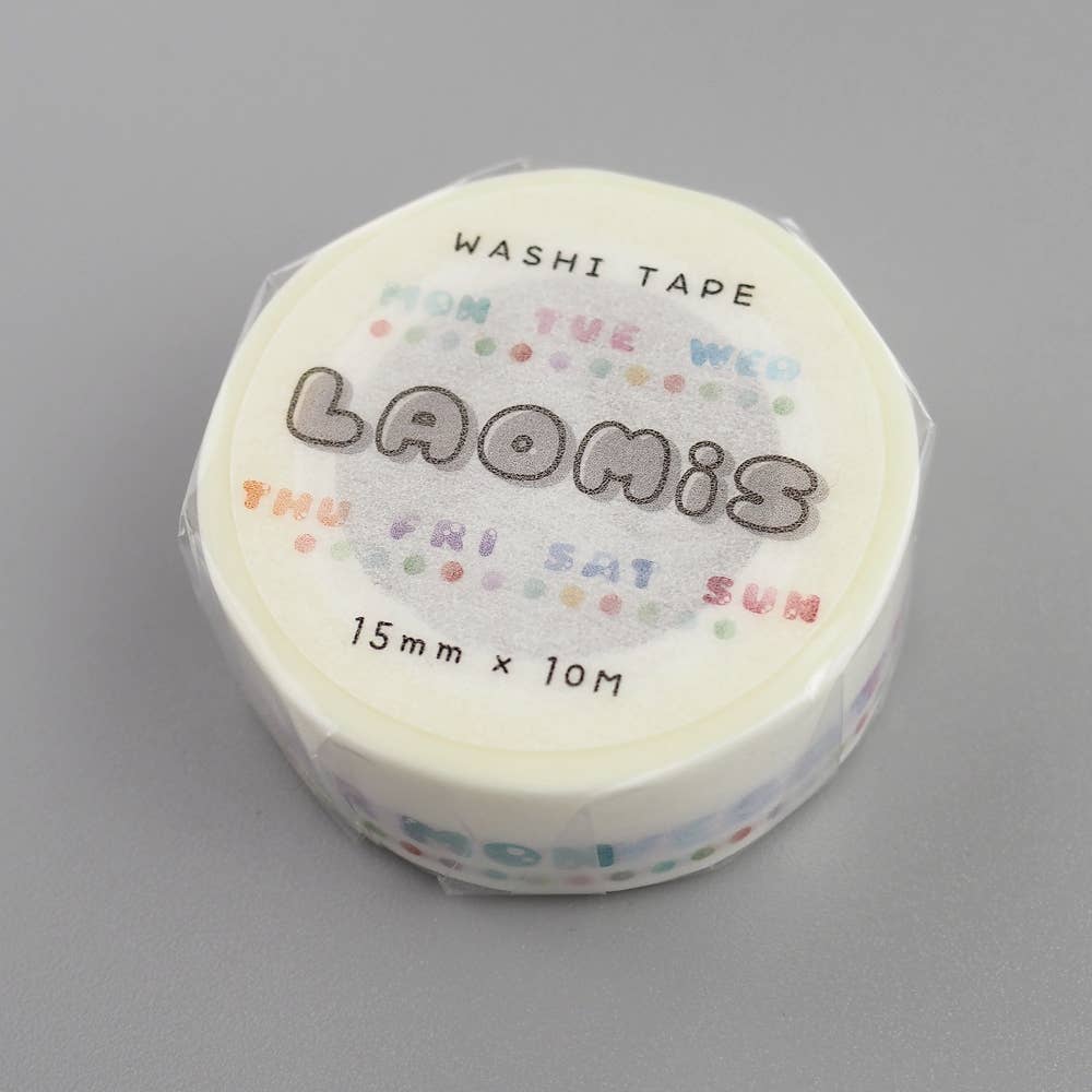 Days of The Week Watercolor Washi Tape