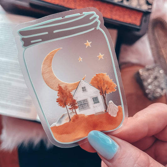 Spooky Vibes Fall Jar Vinyl Sticker
