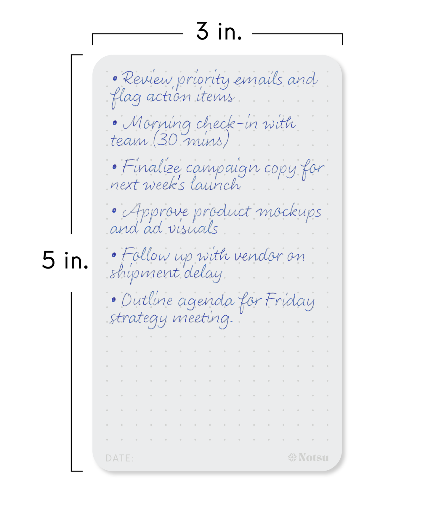 Dotted Note Cards (Pack of 50) | Index Cards w/Round Corners: 3 x 5 in.