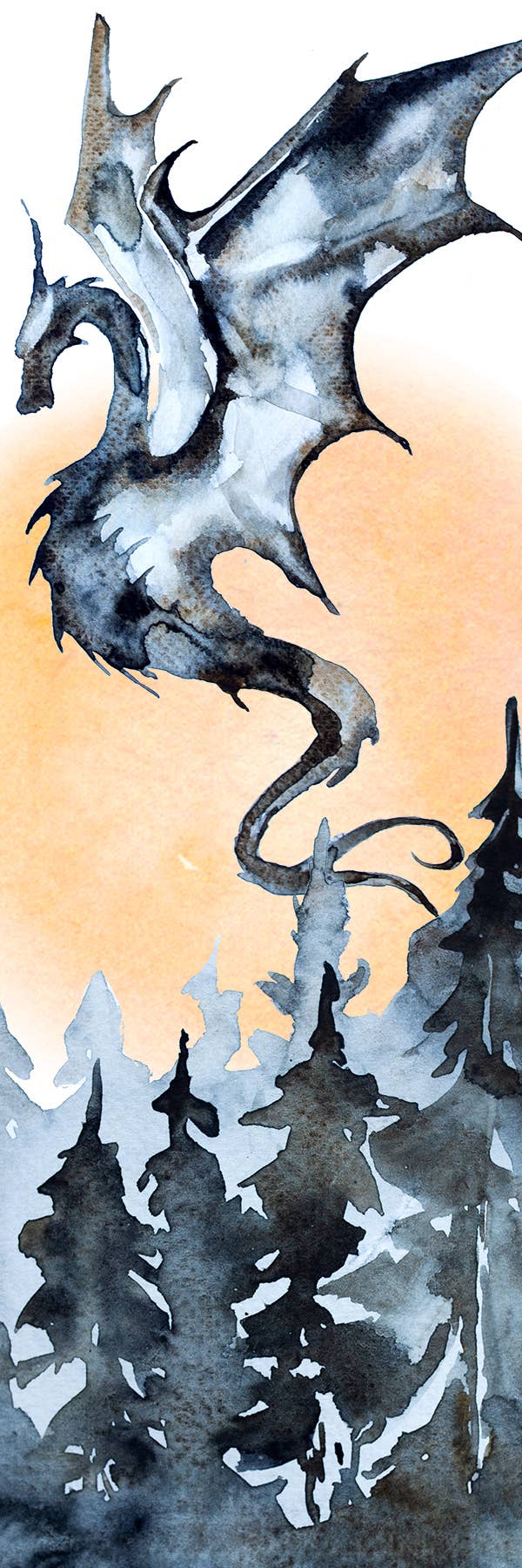 Epic Dragon Watercolor Bookmark