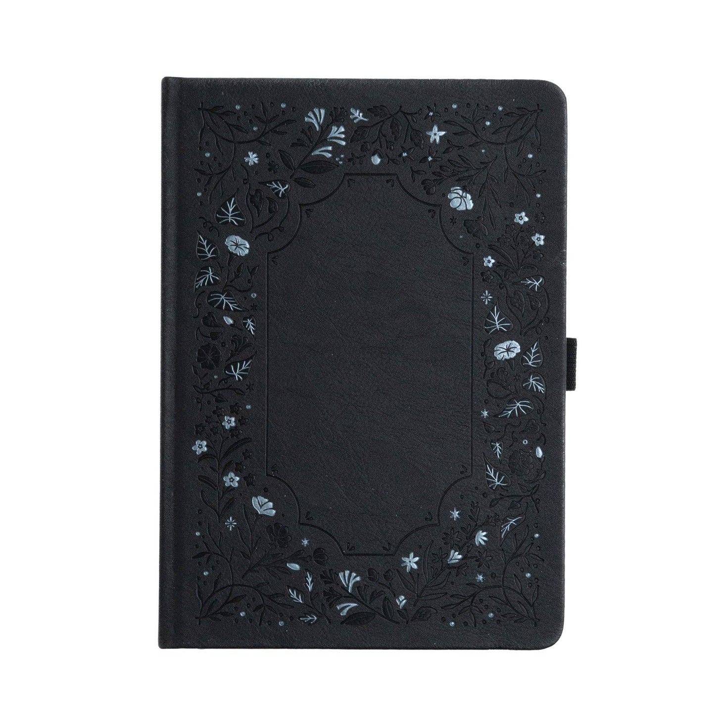 B5 Dot Grid Notebook: Midnight Floral in Black