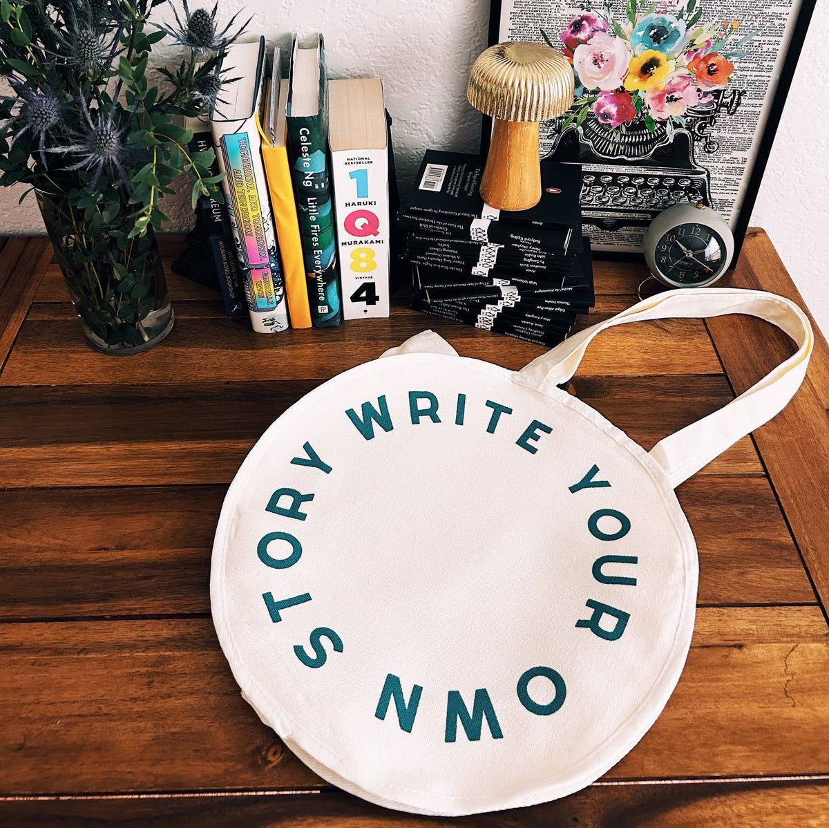 Write Your Own Story Circle Tote Book Bag