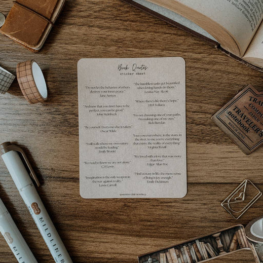 Bookish Quotes Sticker Sheet