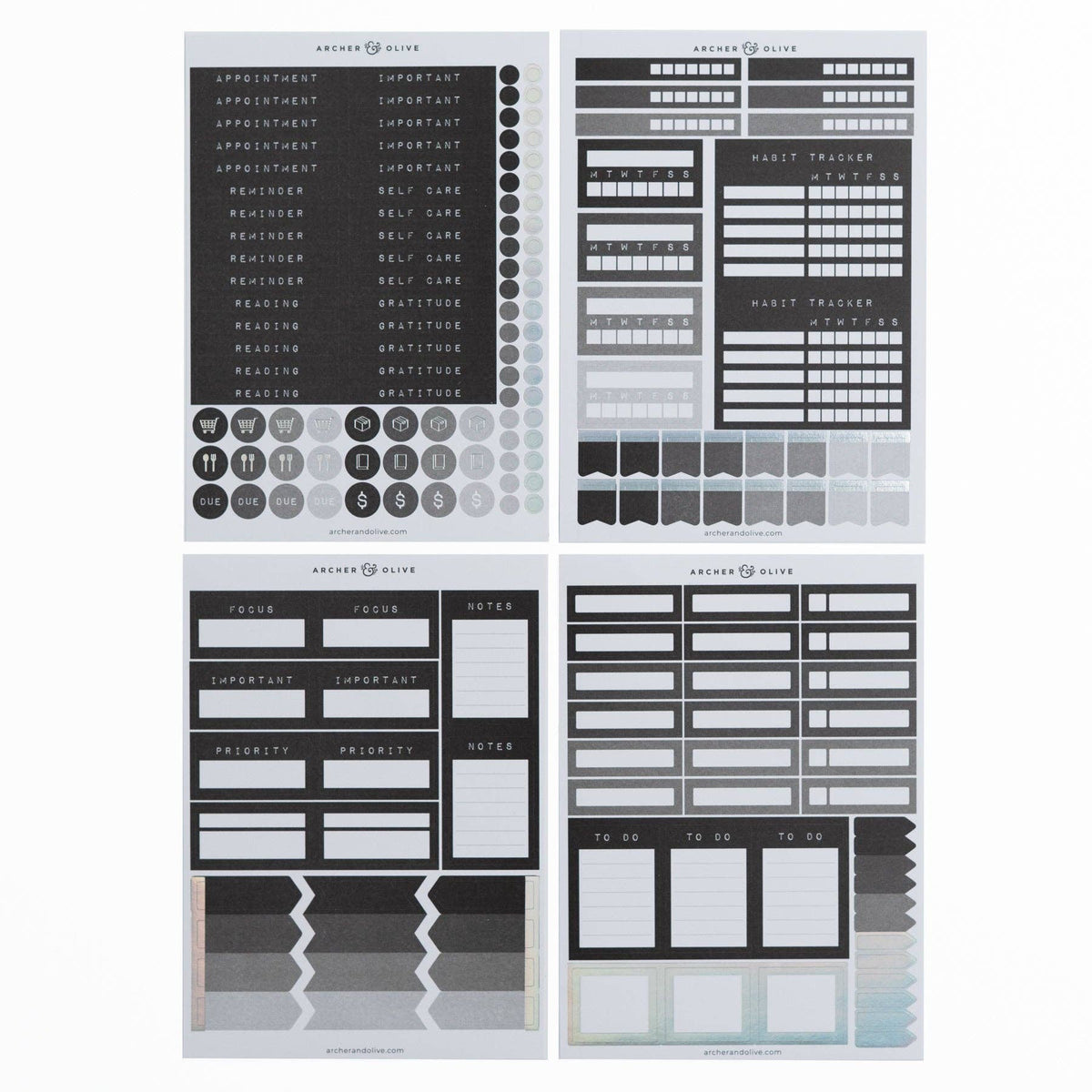 Ink & Type Planning Sticker Set