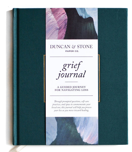 Duncan & Stone Paper Co. Grief Journal | Sympathy Gift | Guided Journal - Teal
