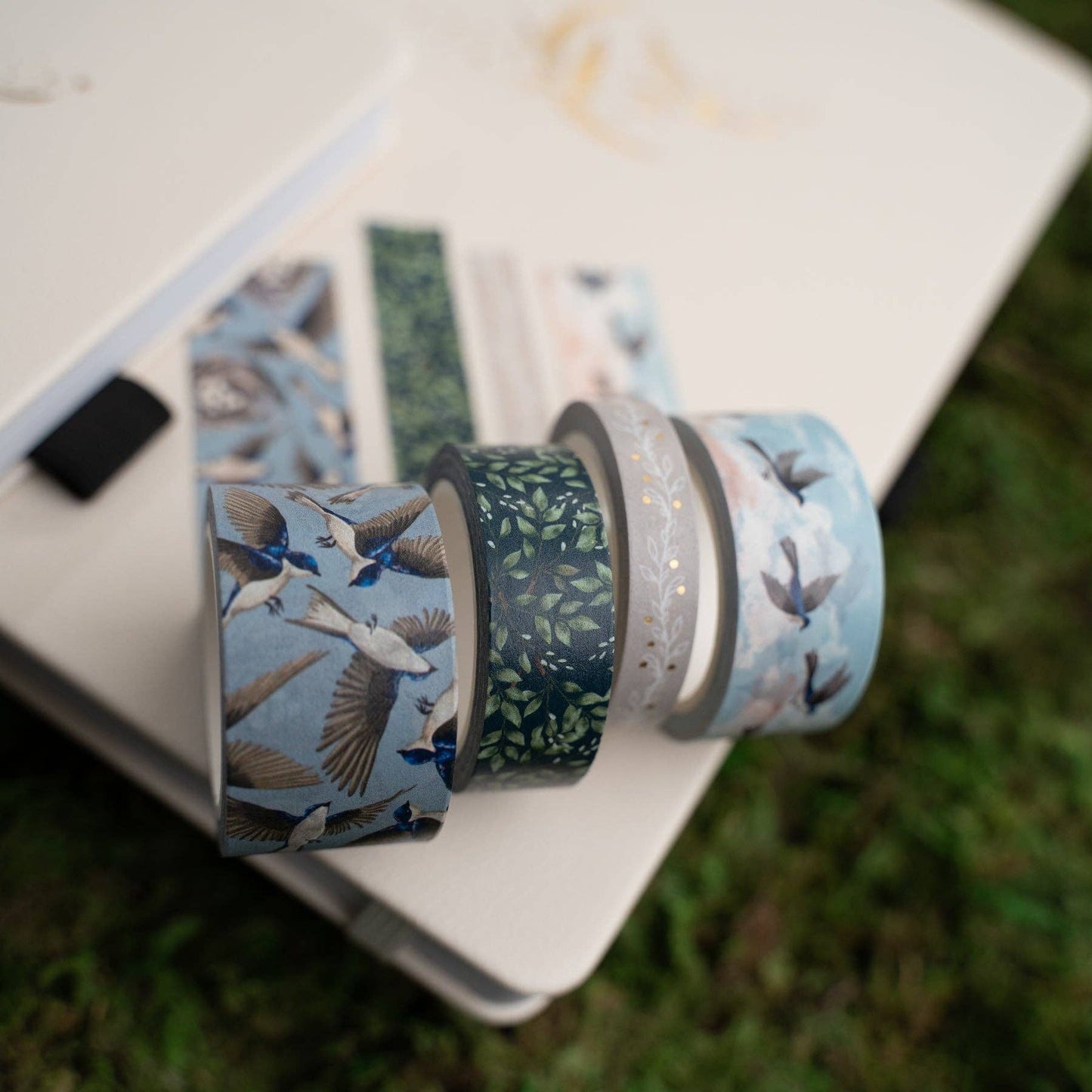 Swallows Washi Tape Set - 4 Rolls