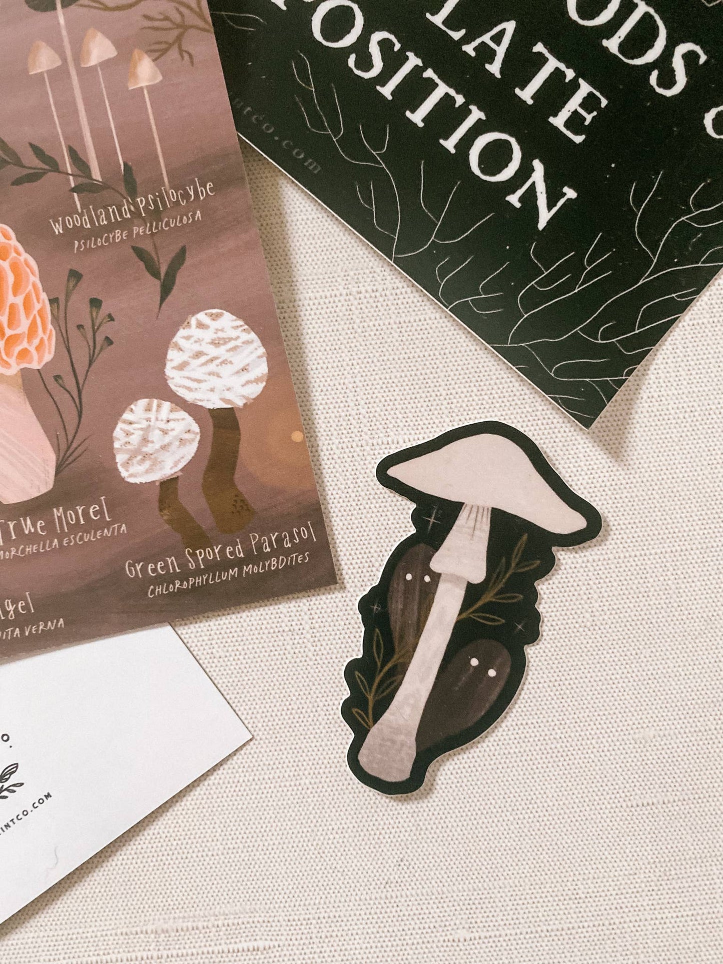 Destroying Angel Mushroom & Ghosts Vinyl Sticker