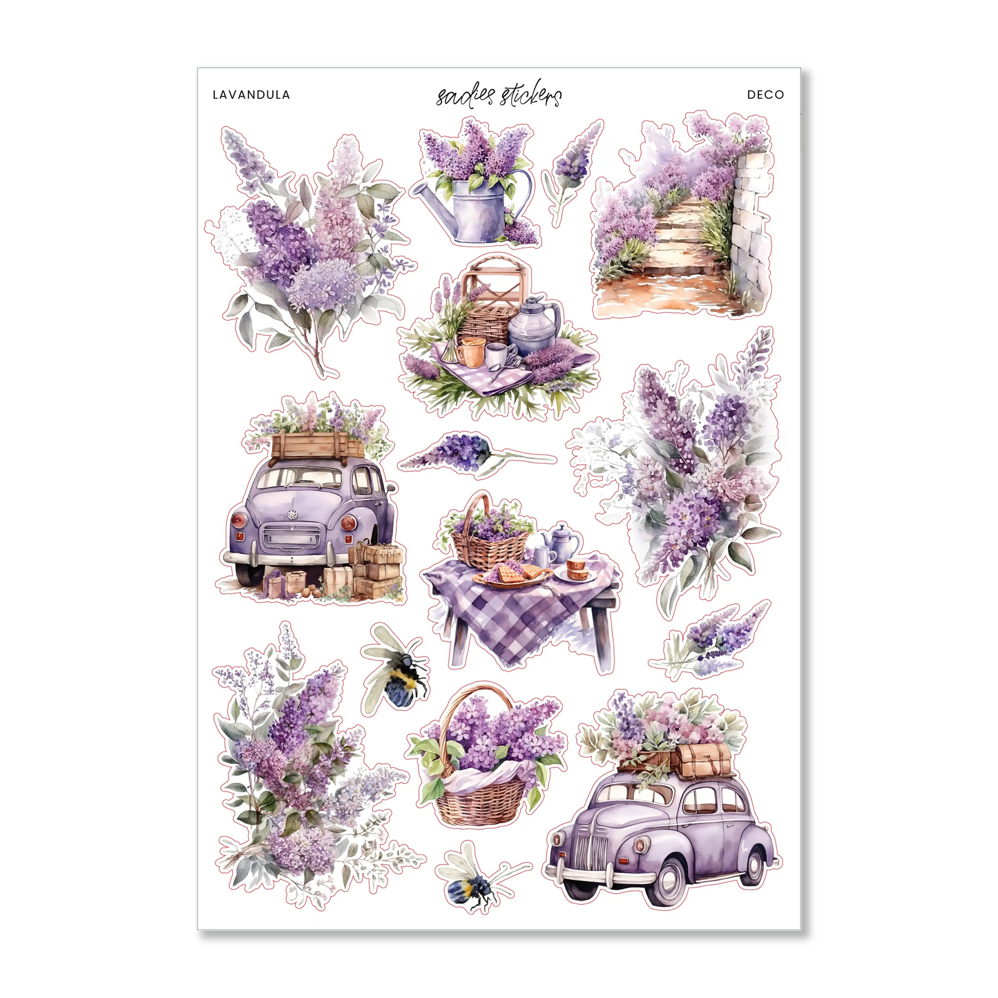 Sadies Stickers Lavandula • Deco Sticker Sheet